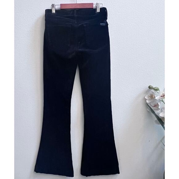 7 For All Mankind Black Velvet Flared Jean Women's Size 24 Boho Festival Denim - Picture 2 of 7